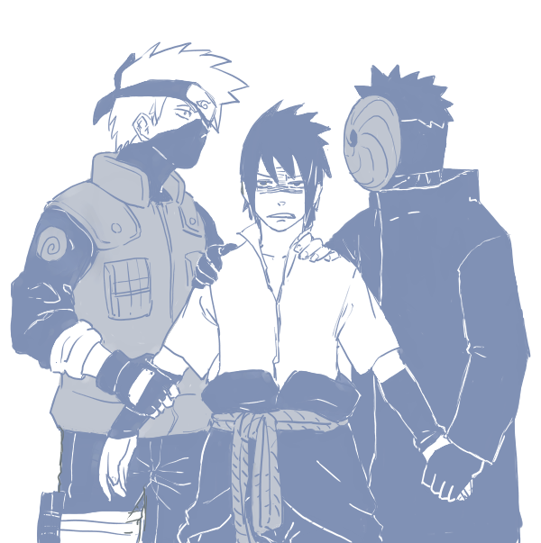 サスケとカカシとトビ